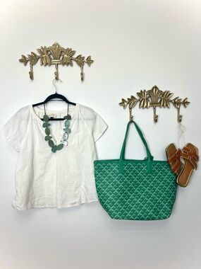 White Linen Short-Sleeve top M